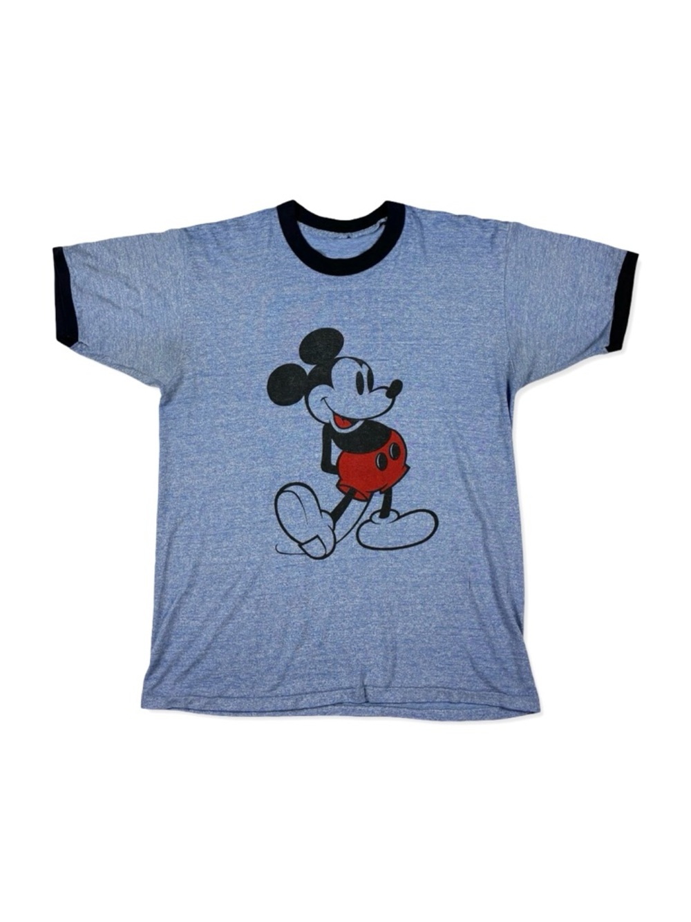 Vintage Mickey Mouse Heather Blue Ringer T-Shirt